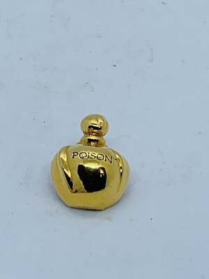 Elegant 1980s French Vintage GOLD PLATED CHRISTIAN DIOR POISON BROOCH PERFUME