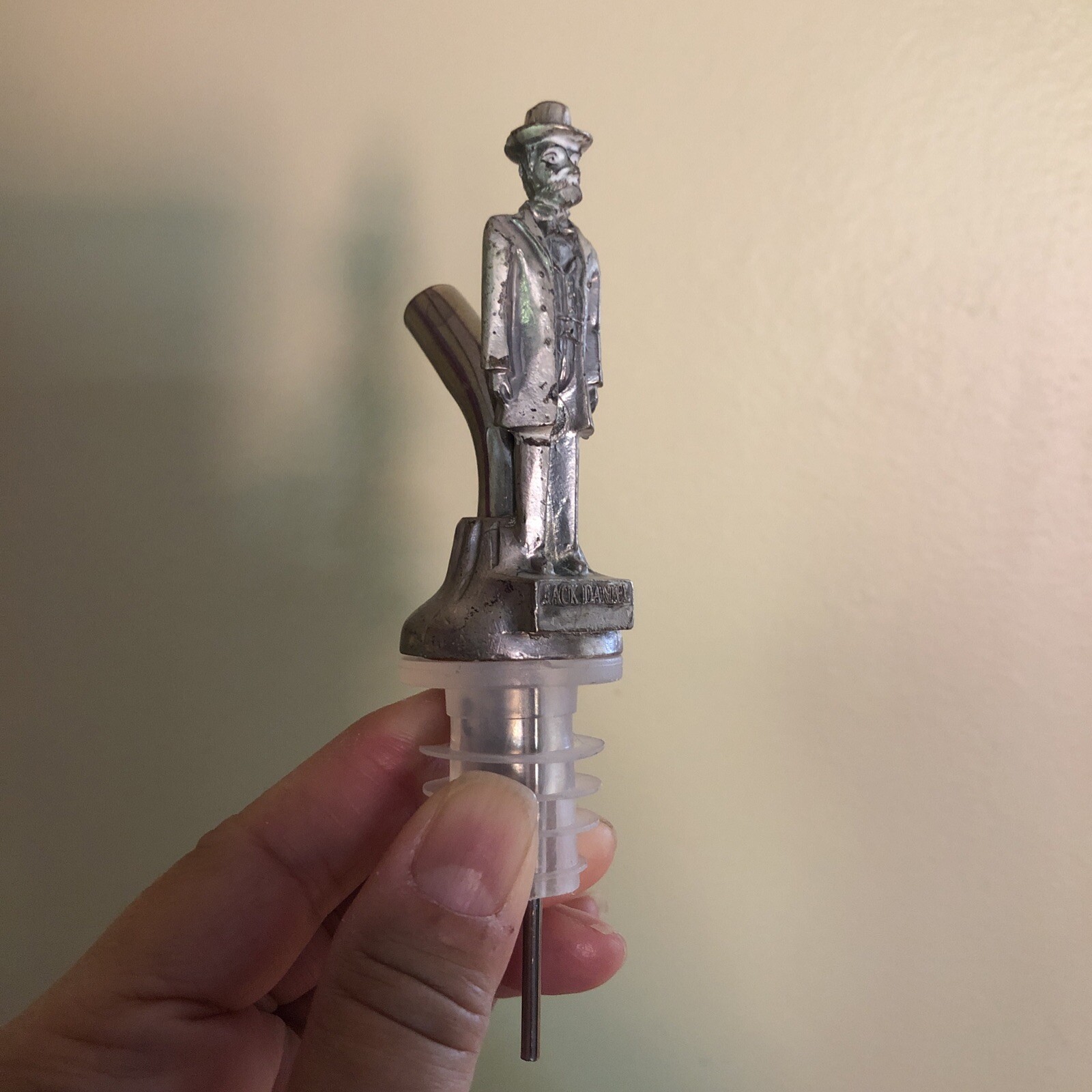 Jack Daniels Pewter Metal Whiskey Bottle Spout Pour Doser Stopper