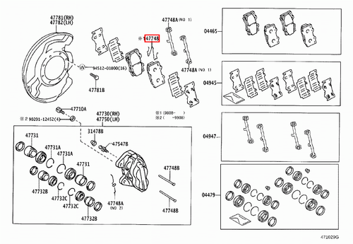 Genuine Toyota LandCruiser 100 Series UZJ Front Brake Anti Rattle Spring Clip x2 - Picture 7 of 9