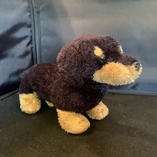 Aurora Dachshund Black Brown 14" Plush Stuffed Animal Toy