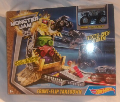 hot wheels monster jam front flip takedown playset