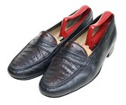 Bruno Magli Caiman Crocodile Black Brown Leather Penny Loafer Dress Shoe SZ 8M — photo 2