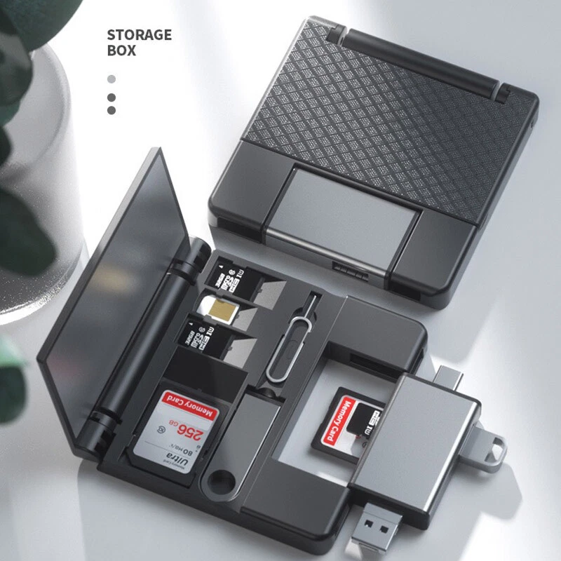 USB-C OTG Adapter SD TF Memory Card Reader Storage Box For iPhone Samsung Tablet - Image 2 of 4