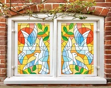 3D Pigeon A791 Window Film Print Sticker Cling Stained Glass UV Sinsin