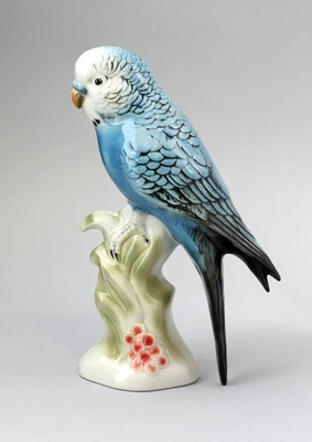9942088-d Porzellan-Figur Wagner & Apel Wellensittich Vogel blau H20cm - Bild 1 von 4