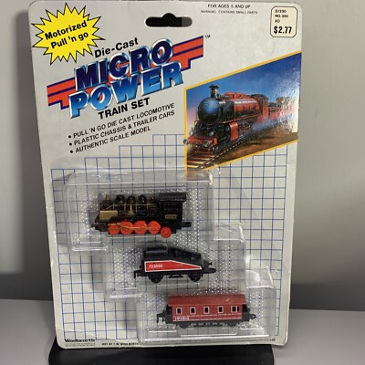 Vintage Woolworth Diecast Micro Power Train Set Motorized Pull n Go