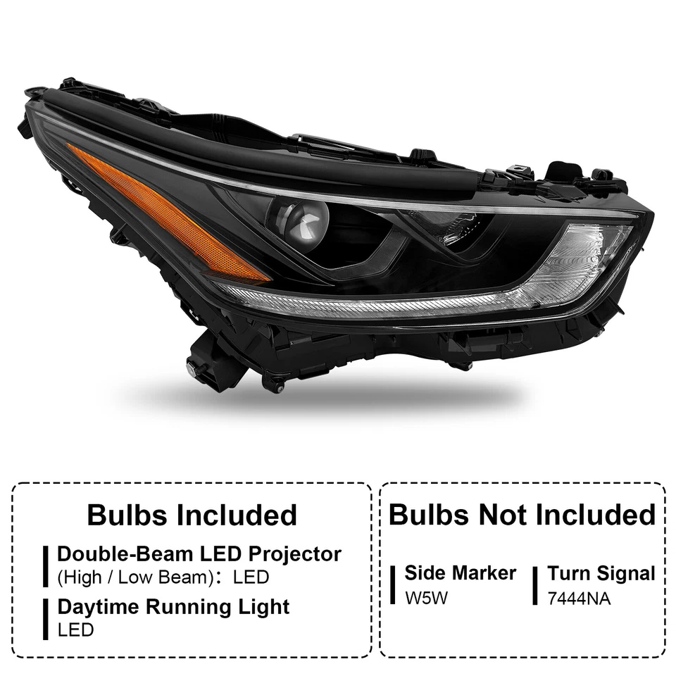 Passenger DRL Projector Headlight w/LED High/Low For 2020-2023 Toyota Highlander — 第 3/4 张图片