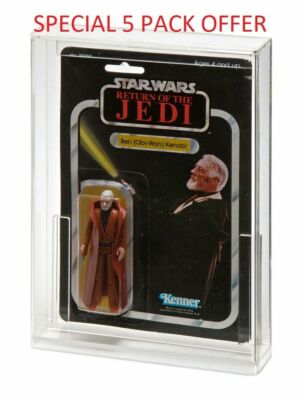5 x GW Acrylic Display Cases - Vintage Carded Star Wars/GI Joe MOC (ADC-001)