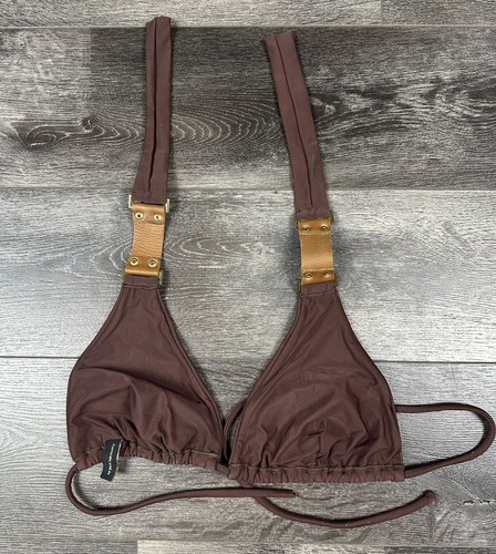 Vix Paula Hermananny Brown Women D Cup Bikini Top Triangle Swimwear