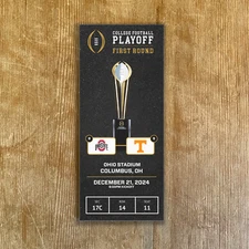 Tennessee vs OSU 2024 College Football Playoff Ticket Stub Customizable Any Seat