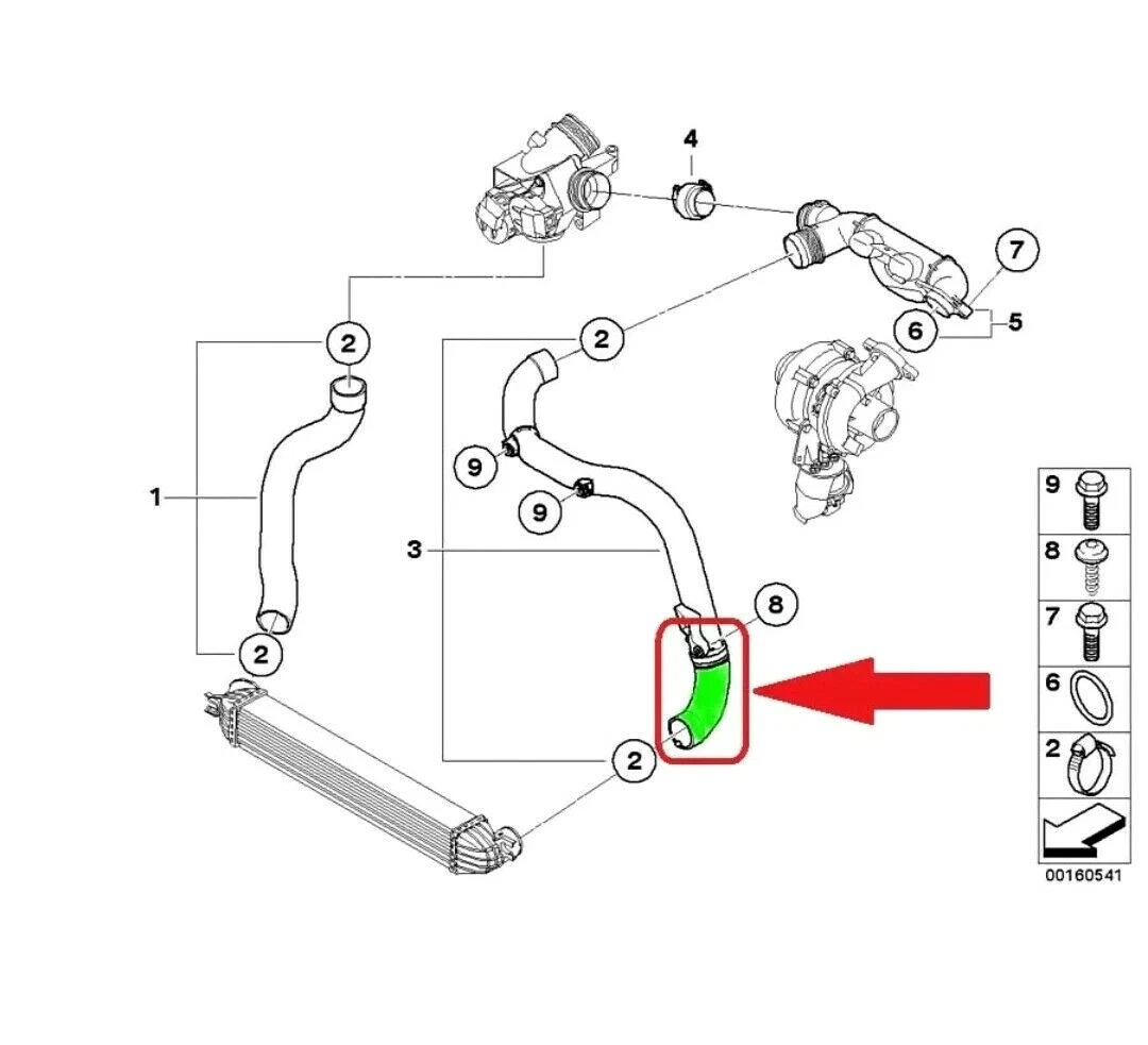 TURBOSCHLAUCH LADELUFTSCHLAUCH FÜR MINI COOPER D R55 R56 R56 ONE D UNTEN - Bild 4 von 4