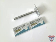 Men’s Traditional Classic Double Edge Chrome Shaving Safety Razor + 10 Blades