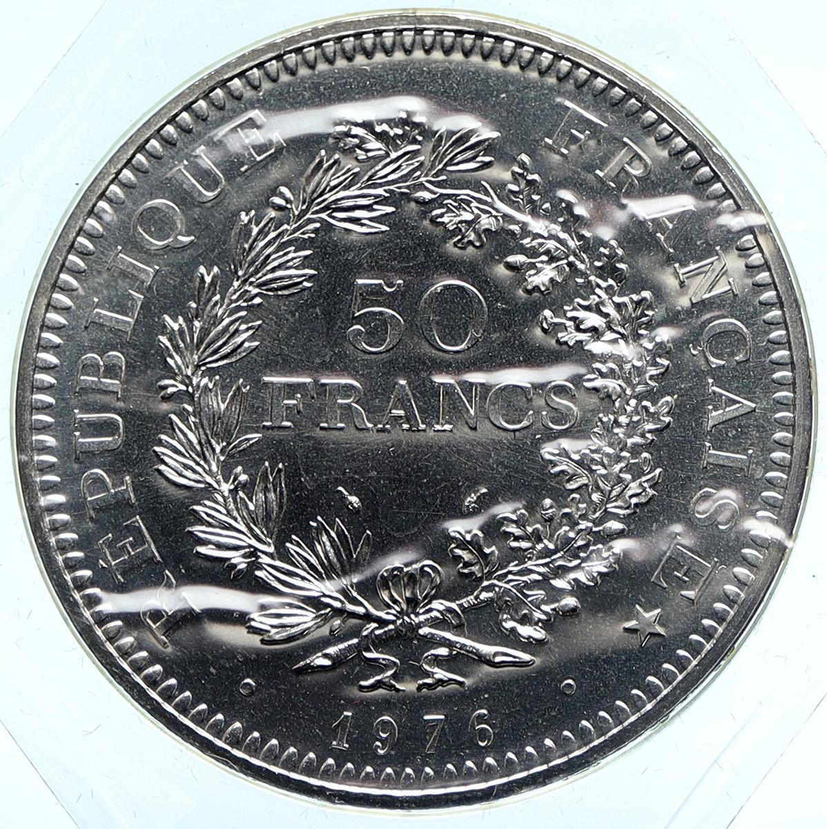 1976 FRANCE Large 50 FRANCS Authentic French Silver Coin HERCULES