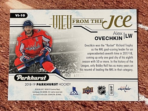 2018-19 Upper Deck Alex Ovechkin View From The Ice Washington Capitals #VI-10 - Picture 2 of 2