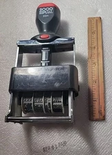 Cosco Microban 2000 Plus Model #2024 Self-Inking Date & Phrase Stamp Used 