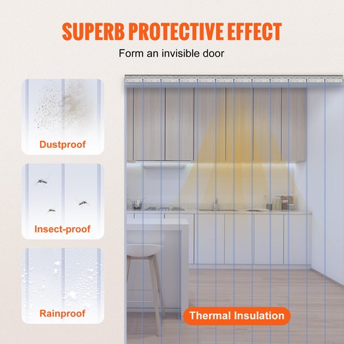 VEVOR 183x244cm Streifenvorhang Lamelle Lamellenvorhang PVC Transparent 2mm dick - Bild 3 von 12
