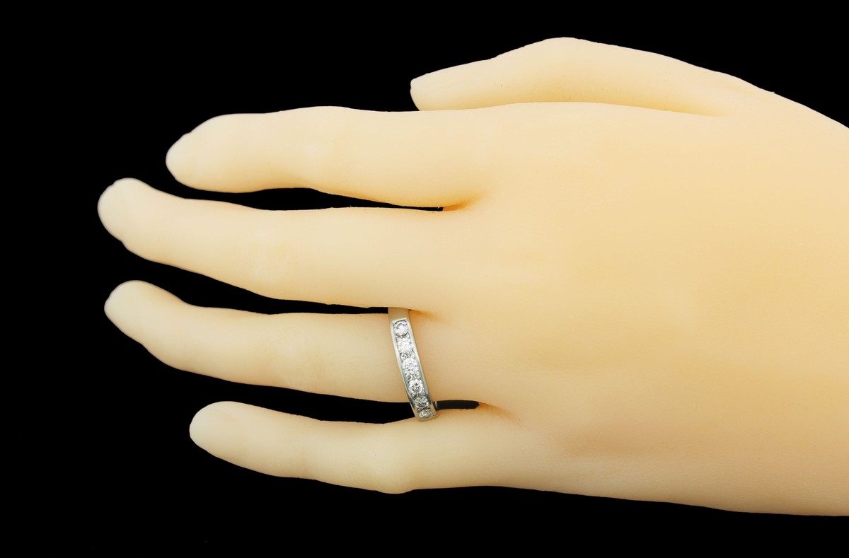 Tiffany & Co 950 Platinum .75 tcw Diamond Half Eternity 3.9mm Band