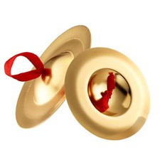 1 Pair Kids Hand Cymbals Glossy Copper Cymbals W/ Crisp Sound Musical Instrument