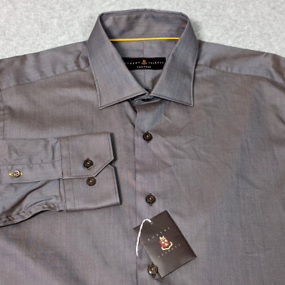 Robert Talbott Tailored Fit Button Up Shirt Mens Size Medium Bark New MSRP $198