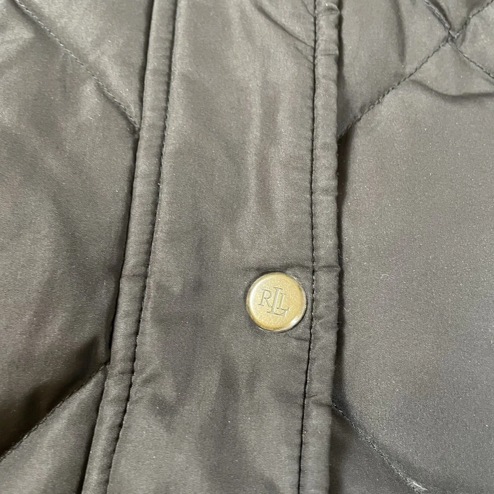 LRL Ralph Lauren вниз парка выстеганный пуховик пальто длиной женщин размер M черный молнии - Изображение 4 из 4