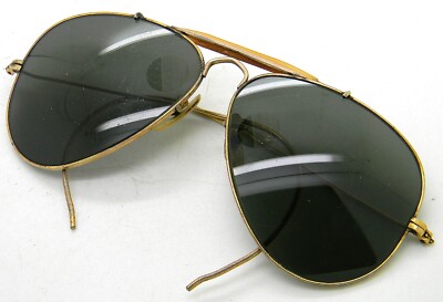 10k Gold Filled B&L Ray Ban Vintage Aviator Bullet Hole / Shooters
