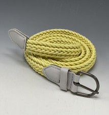 Vintage Fabric Weave Belt Yellow Slim Size 12 Spring 90's