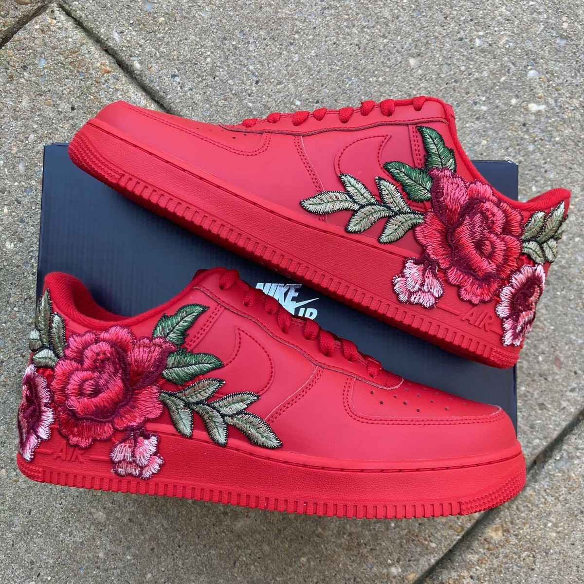 nike air force 1 low with rose floral embroidered