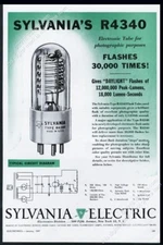 1947 Sylvania R4340 Flash Tube photo and circuit diagram art vintage print ad