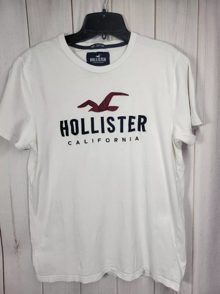 Hollister California White Scoop Neck T-Shirt Medium Tee Large