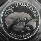 Iowa Hawkeyes 1987 Holiday Bowl 1 Oz .999 Fine Silver Coin