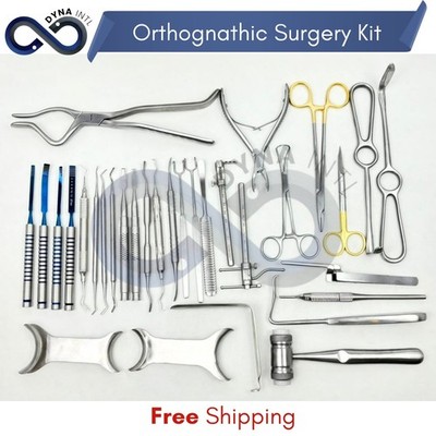 Set of 33 Maxillofacial Orthognathic Surgery Instrument Dental Corrective Jaw A+