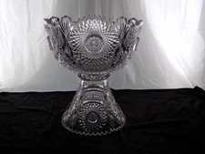 American Brilliant Cut Glass 1876-1916  holiday punch bowl  Fauntleroy H&S