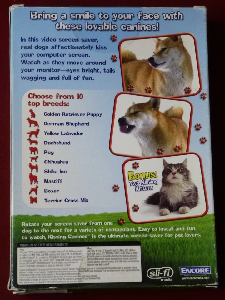 Video Game PC Kissing Canines Screen Saver NEW SEALED Box - Image 2 of 2