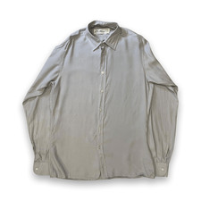 Vintage 80s LG Adams Pure Silk Button Up Grey M