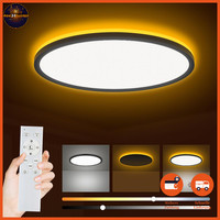 Deckenleuchte Led Dimmbar 24W 2800LM 3000K-6500K Rund Schwarz Ø29,5Cm