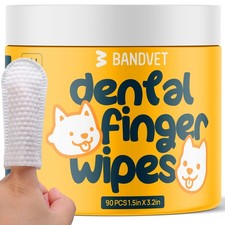 Pack of 90 Dog Teeth Cleaning Wipes - No-Rinse Dog Toothbrush  Effective Dog...