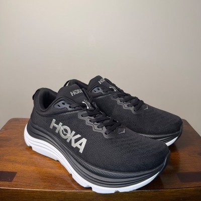 HOKA Gaviota 5 Women 9 B Black White 1134235 BWHT Stability Running Shoes