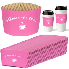 50 Pack Kraft Coffee Cup Sleeves Disposable - Coffee Sleeves, Disposable Corr...