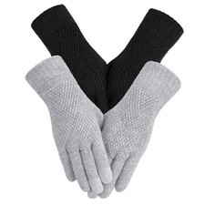Tavaleu Womens Winter Gloves - Gloves for Women Cold Weather, Warm Black  Grey