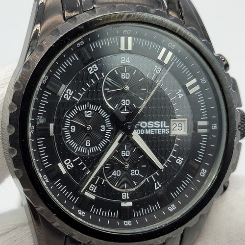 Orologio Uomo Fossil CH-2473 42mm Cronografo Cinturino Acciaio Inox Nero 7,5", Funzionante* - Foto 10 di 19