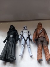 Three Star Wars Figures Chewbacca A Storm Trooper and Darth Vadar Hasbro