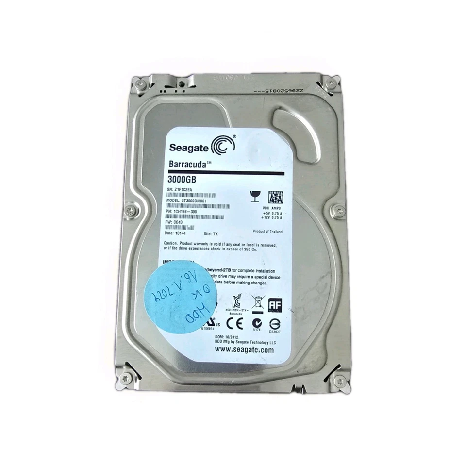 Seagate Barracuda ST3000DM001 3TB 7200RPM 64MB SATA III 3.5 Zoll Interne HDD