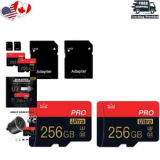 High-Speed 256GB Micro Memory Cards with Adapter - Perfect for Cameras & Drones