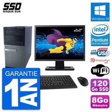 PC Tour Dell 9020 Ecran 22" Pentium G3220 RAM 8Go SSD 120Go Windows 10 Wifi