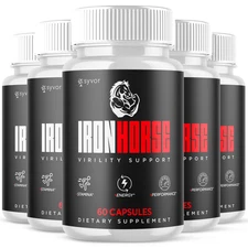 (5 Pack) Iron Horse for Men Advanced Formula Vitamin Max Supplement 300 Capsules