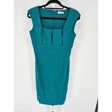 Calvin Klein Womens Sz M Knee Length Sleeveless Sheath Dress Teal Blue