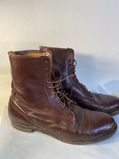8 Lace Up Leather Boots Women s Size 8 1/2B Brown c1960 s Vintage