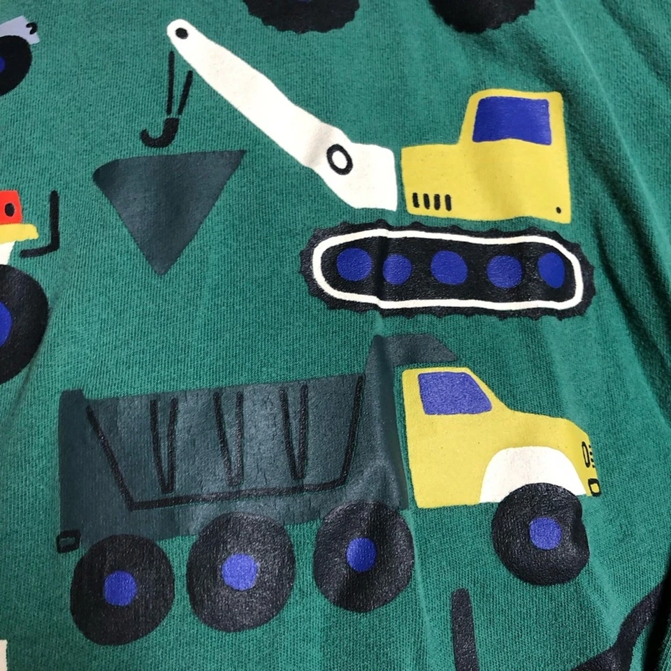 Camiseta Hanna Andersson Niños Vehículo Verde Manga Larga Talla 130 o US 8 Foto 4 de 4