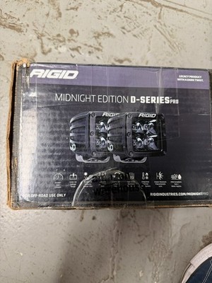 RIGID D-Series PRO Midnight Edition Spot LED Lights Pair 202213BLK Harness Box