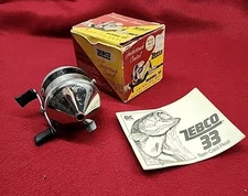 Vintage Zebco "Spinner" Model 33 Spincasting Fishing Reel USA Orig Box + Ifu